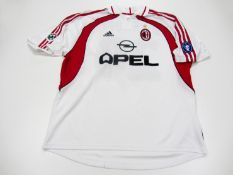 Oliver Bierhoff: a white AC Milan No.20 jersey,
short-sleeved, Lega Calcio & 5 Times European