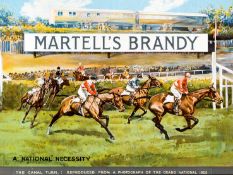 A Martell's Brandy advertisement poster featuring a scene at the Canal Turn in the 1925 Grand