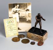 A collection of memorabilia relating to the Scottish amateur featherweight boxer Harry Dingley