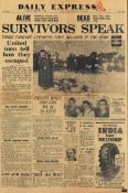 An original Daily Express newspaper published 7th February 1958 with front page coverage of the
