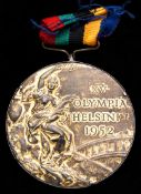 A Helsinki 1952 Olympic Games gold first place winner's medal awarded to the Jewish Soviet Olympic