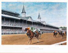 A group of five Richard Stone Reeves framed limited edition prints of American dirt races,