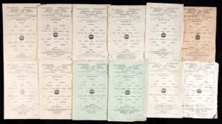 A collection of 12 Wrexham single sheets programmes from the 1944-45 wartime season,
v Port Vale (