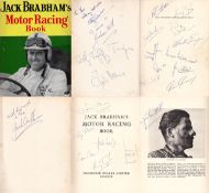 Jack Brabham's Motor Racing Book signed by 20 Formula 1 drivers and personalities in 1961,
the fly