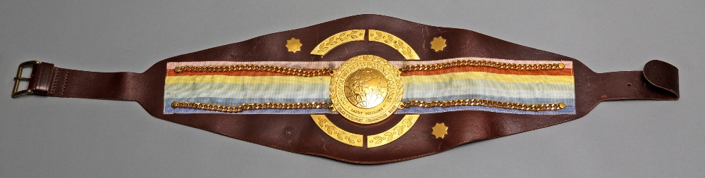 The Commonwealth Boxing Council Heavyweight Championship belt awarded to Danny Williams after his