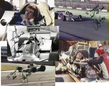 Barry Sheene signed photos of an unpublicised Arrows Formula 1 test,
nine prints each bearing his