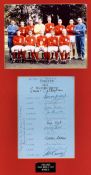A signed England 1966 World Cup display,
comprising a colour photograph of the winning team