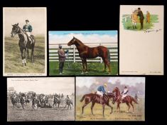 A collection of 27 horse racing postcards,
including American and French publications, famous