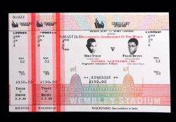 A ringside ticket for the cancelled Mike Tyson v Frank Bruno Heavyweight Championship of the World