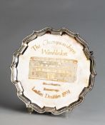 The trophy awarded to Jana Novotna as runner-up in the 1991 Ladies Doubles at the Wimbledon Lawn