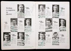 A Celtic team-signed 1967 European Cup Final programme,
signed over photographic portraits by