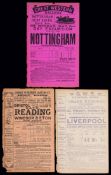 Three railway handbills for race meetings in 1911,
the Grand National (won by "Glenside"), Gold
