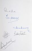 A multi-signed copy of David Miller's biography "Stanley Matthews",
signed by Stanley Matthews on