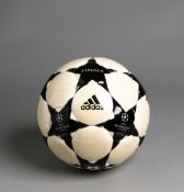 A match ball from the UEFA Champions League final Bayer Leverkusen v Real Madrid played at Hampden