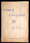 Norway v England international programme 18th May 1949,
played at the Ulleval Stadium, Oslo