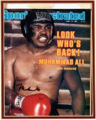 A Sports Illustrated magazine cover signed by Muhammad Ali, published 14 April 1980 and headed “Look