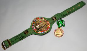 The original WBC Championship Belt awarded to Iran Barkley for his win over Thomas Hearns in 1988,