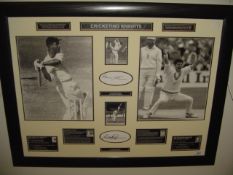 A Sir Garfield Sobers & Sir Richard Hadlee double-signed photographic presentation,
titled '