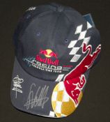 2009 Sebastian Vettel signed Red Bull Racing cap,
his white marker pen signature next to the