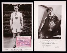 A pair of London 1908 Olympic Games marathon postcards of Johnny Hayes and Pietri Dorando,
the Hayes