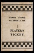 A Fulham FC player's ticket season 1934-35,
named to Sharman