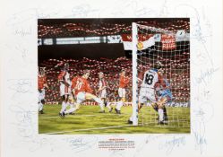 A Manchester United signed limited edition print titled "Barcelona",
sub-titled "Ole Gunnar