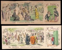 The rare editions of "Mr Punch's" Pocket Book for 1877 and 1878,
both with extending printed