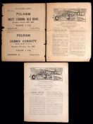 Two Fulham programmes season 1910-11,
ex binder, no covers, v Leeds City 22nd October & Bolton