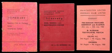 A Manchester United official itinerary booklet for 1980-81 pre-season tour matches in Germany,