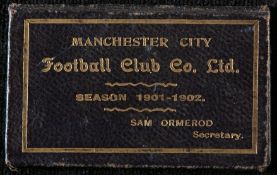 A Manchester City season ticket season 1901-02,
issued to a Mr Boswell, the word "Groundsman"