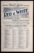 Manchester United v Sunderland programme 6th April 1929