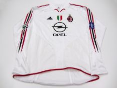 Kaka: a white AC Milan No.22 away jersey,
long-sleeved, Lega Calcio Serie A TIM & 6 times European