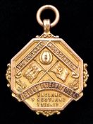 A 9ct. gold Football Association England v Scotland 1918-19 Victory Internationals medal,