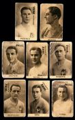 A group of eight football cards issued in Italy by Zaini (Cioccolato) of Milano with named portraits