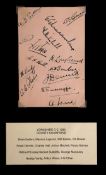 The signatures of the Yorkshire and Middlesex county cricket teams in 1933,
signatures in ink on two