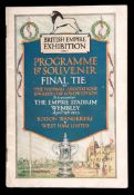 F.A. Cup final programme Bolton Wanderers v West Ham United 28th April 1923