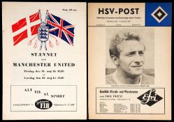 Two Manchester United programmes away in Europe,
Staevnet 21st & 23rd May 1957, and Hamburg 12th