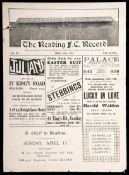 Reading v Tottenham Hotspur programme 12th April 1930