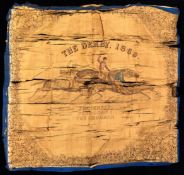 A very early example of a Derby scarf commemorating the victory of Pretender in 1869,