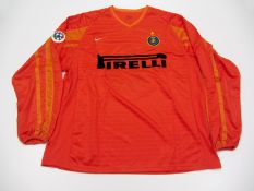 Cristiano Zanetti: an orange No.6 FC Inter Serie A away jersey season 2001-02,
long-sleeved, Lega