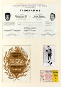 Two signed British boxing presentations,
comprising: a signed Henry Cooper presentation, mounted