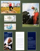 A Jack Nicklaus signed St Andrews commemorative presentation,
mounted with a 10 1/2 by 7in. colour