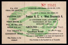 An extremely scarce ticket produced by Everton FC for the eventuality of a Preston North End v