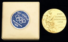 A Melbourne 1956 Olympic Games gold winner's medal,
in silver-gilt, designed by Giuseppe Cassioli,