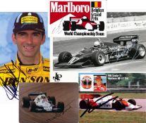 1970s-90s Formula 1 driver signed ephemera including 10 World Champions,
a collection of original