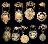 A group of nine continental cycling prize medals dating from the 1890s,
all with attractive