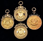 A trio of Liverpool & District Football Association Senior Cup winner's medals,
each in 9ct. gold (