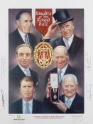 A signed print titled 'Knights of the Round Ball: Football's Gentlemen of the Millennium'',
an