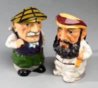 A character jug of the cricketer W.G. Grace,
by Manor, Staffordshire; sold together with another