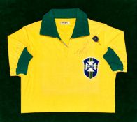 Pele's signed Brazil jersey from the 1966 World Cup match v Portugal, signature in fine marker pen